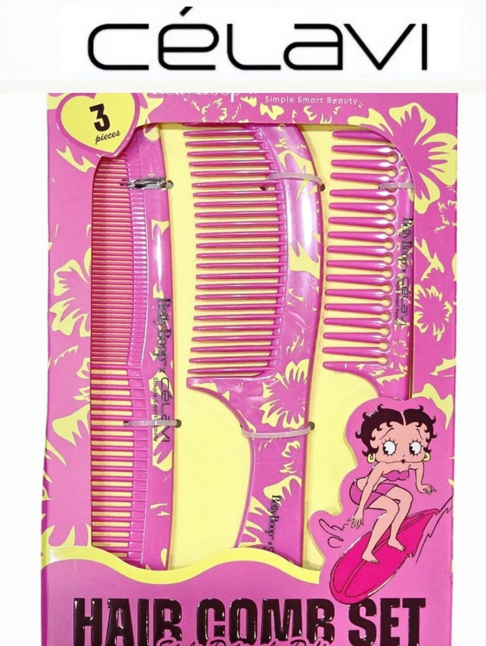Célavi X Betty Boop 3-Piece Hair Comb Set